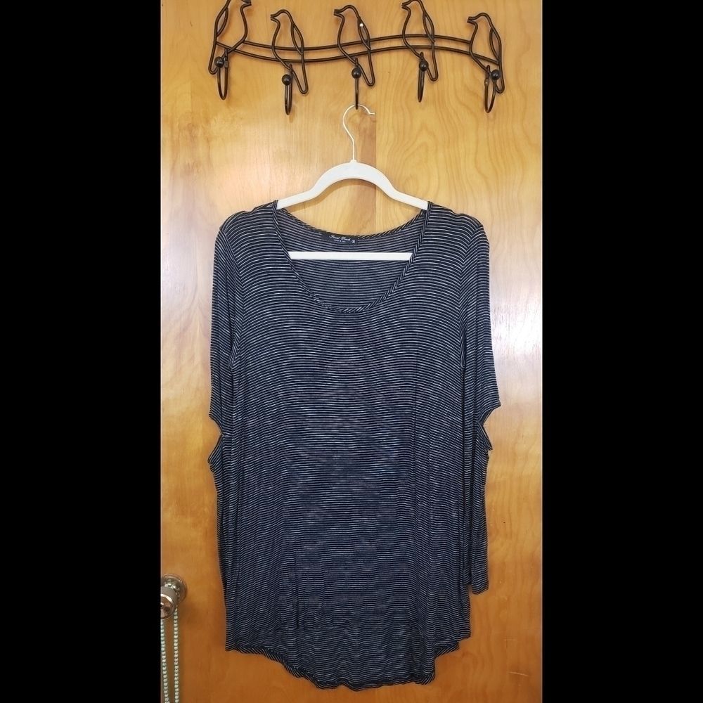 Final Touch Striped Tunic w/Elbow Cut Outs